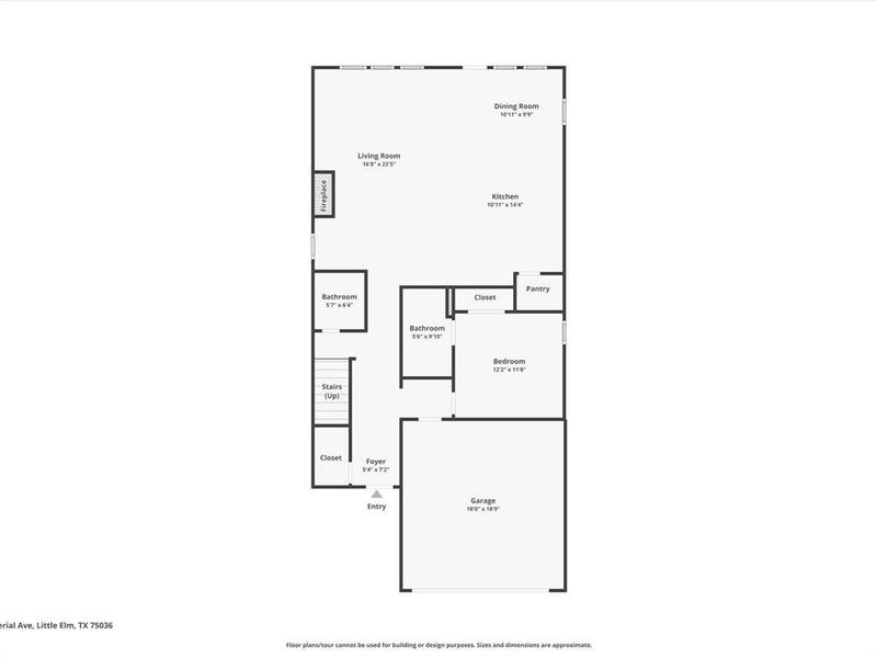 2D floor plan layout of this home in Royal Court, Little Elm, TX (Image 3).