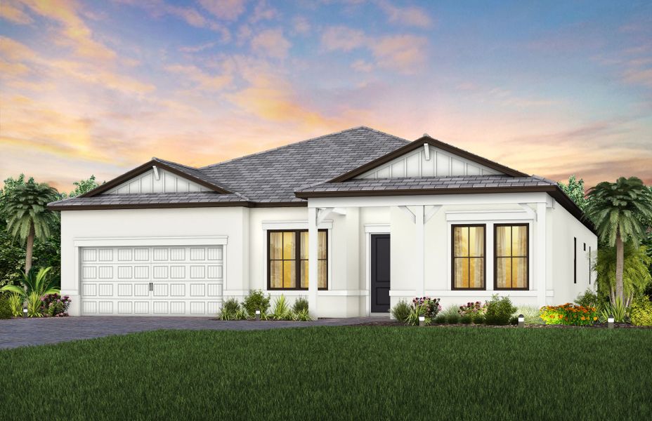 Representative exterior photo of a completed home built from the Easley by Pulte Homes in Sapphire Point at Lakewood Ranch, Lakewood Ranch, FL (Image 2).