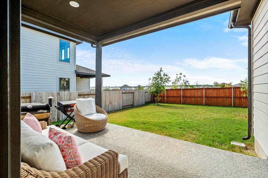 Extended Covered Patio on the 40' Lot