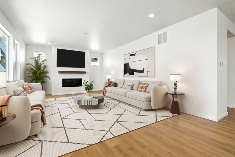 Representative furnished interior of a home built from the Palisade by Taylor Morrison in Macanta City Collection, Castle Rock (Image 5).