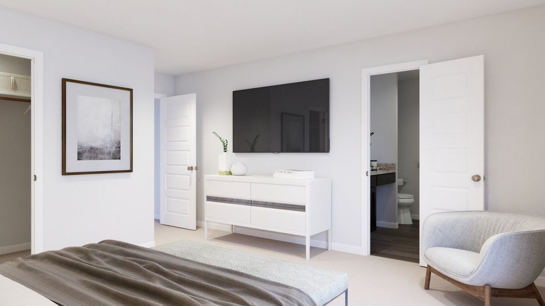 Representative furnished interior of a home built from the The Wildflower by Legend Homes in Granger Pines, Conroe (Image 13).