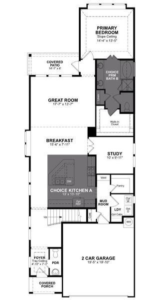 2D floor plan layout of this home in Sorella, Tomball, TX (Image 3).