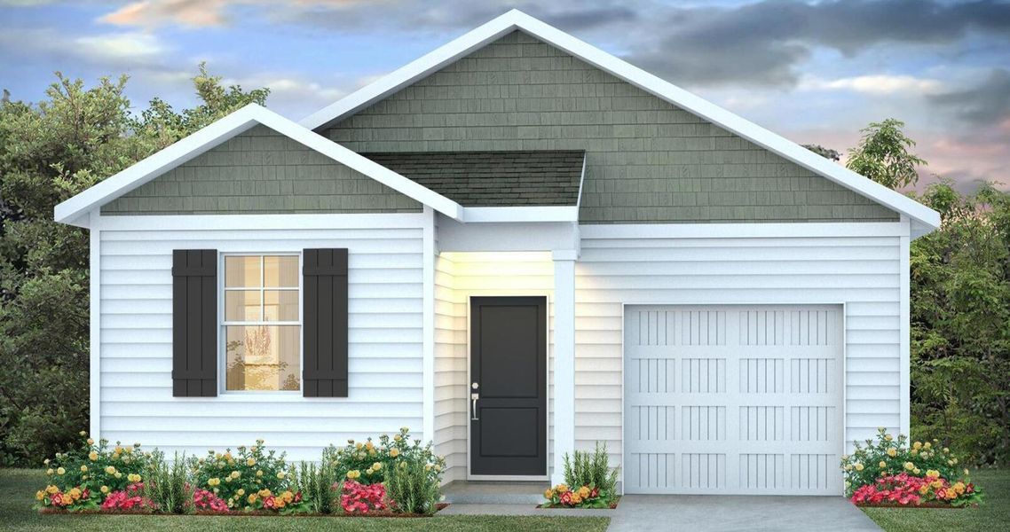 Front exterior of a new home in Mulberry Landing, Orangeburg, SC, highlighting curb appeal (Image 1). Front exterior of a new home in Mulberry Landing, Orangeburg, SC, highlighting curb appeal (Image 1).
