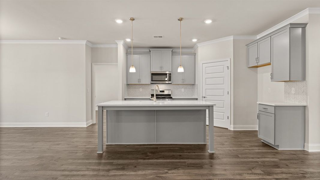 Furnished interior view inside a new home in Oak Ridge Meadows - Active Adult, Locust Grove (Image 6). Furnished interior view inside a new home in Oak Ridge Meadows - Active Adult, Locust Grove (Image 6).