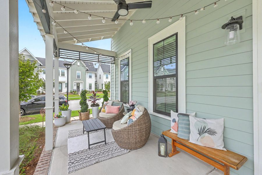 Exterior details and patio area of a home in Nexton - Midtown, Summerville (Image 3). Exterior details and patio area of a home in Nexton - Midtown, Summerville (Image 3).