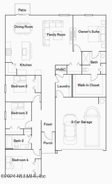 2D floor plan layout of this home in Holstein Crossing, Green Cove Springs, FL (Image 2). 2D floor plan layout of this home in Holstein Crossing, Green Cove Springs, FL (Image 2).