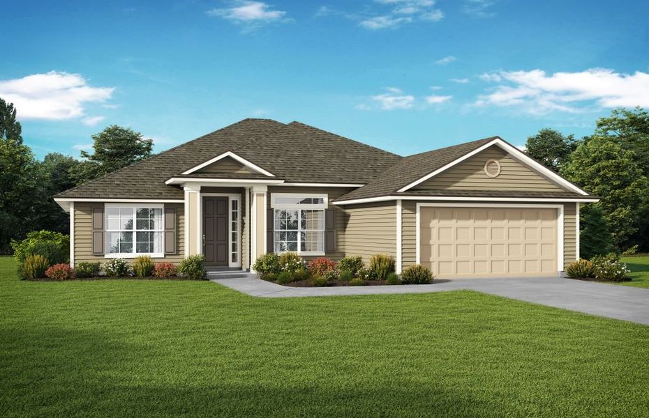 Representative exterior photo of a completed home built from the Winslow by SEDA New Homes in Weston Woods, Jacksonville, FL (Image 2).