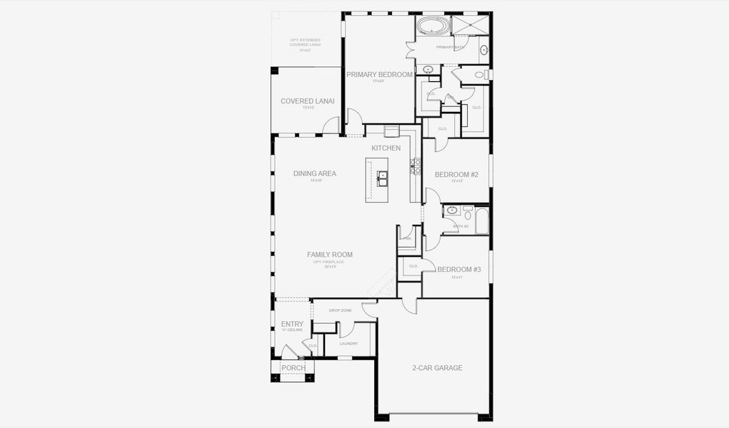 2D floor plan layout for the 2011F by Perry Homes in Star Farms At Lakewood Ranch 50', Lakewood Ranch, FL (Image 4).