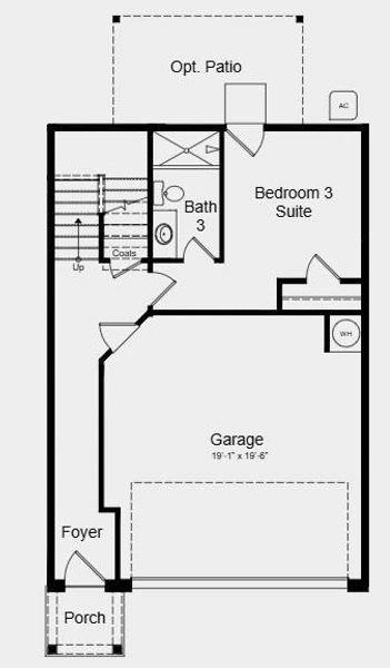 2D floor plan layout of this home in Rosewood Farm, Lawrenceville, GA (Image 6).