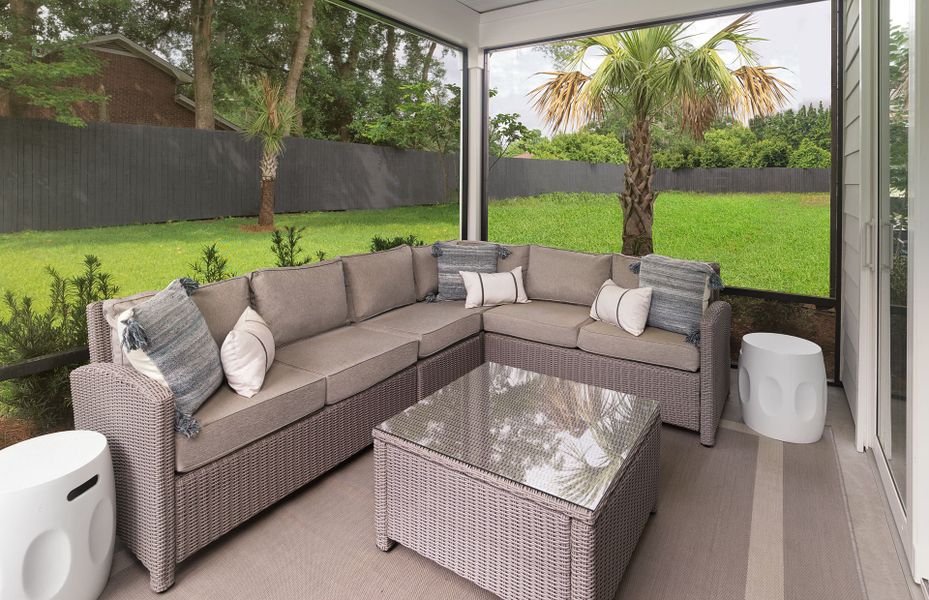 Spacious screened in porch and fire pit on the Patio to gather and relax with friends.