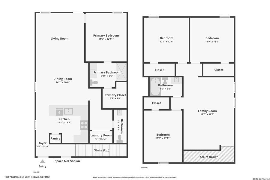2D floor plan layout of this home in Spring Grove, St. Hedwig, TX (Image 2).