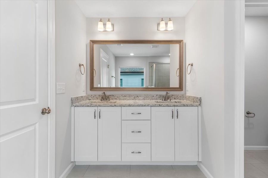 Primary Bathroom Vanity | 5085 Anna Creek Way by Ivey Homes