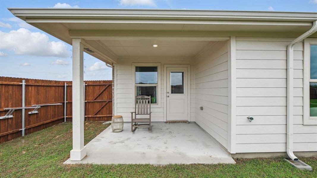 Patio- All Home and community information, including pricing, included features, terms, availability and amenities, are subject to change at any time without notice or obligation. All Drawings, pictures, photographs, video, square footages, floor plans, elevations, features, colors and sizes are approximate for illustration purposes only and will vary from the homes as built.