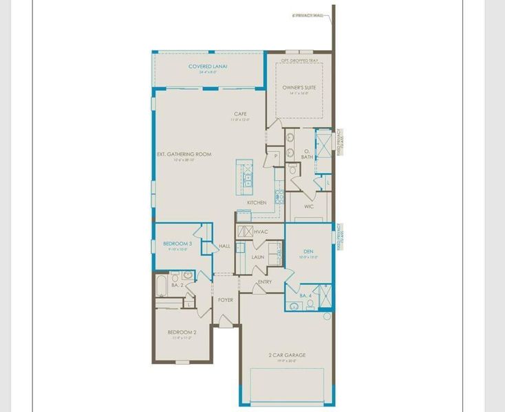 2D floor plan layout of this home in Hendrix Reserve, Lake Worth, FL (Image 3).