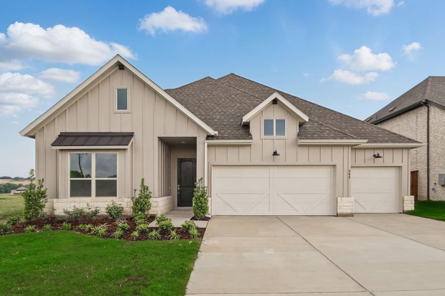Representative exterior photo of a completed home built from the Classic Series - Vanderbilt by DRB Homes in Oaks at San Gabriel, Georgetown, TX (Image 33).