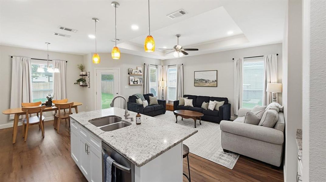 Furnished interior view inside a new home in , Granbury (Image 13). Furnished interior view inside a new home in , Granbury (Image 13).