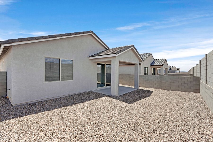 Front exterior of a new home in Blackhawk, Tucson, AZ, highlighting curb appeal (Image 8).