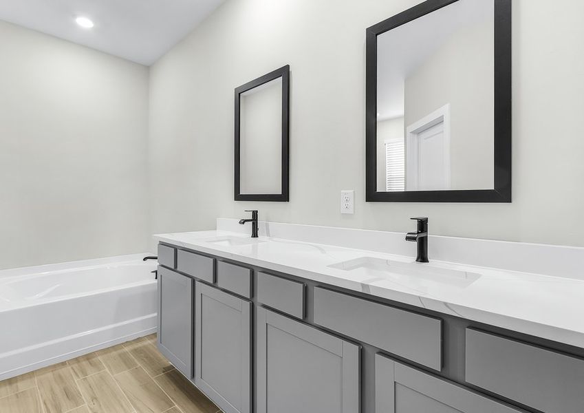 Large master bathroom.