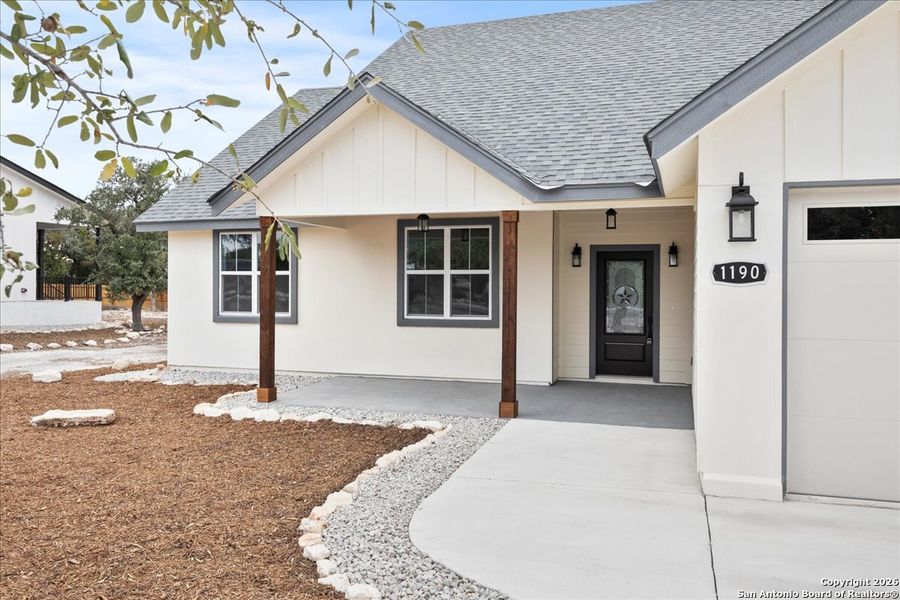Exterior details and patio area of a home in , Fischer (Image 20).