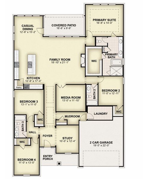2D floor plan layout of this home in Nelson Lake Estates, Rockwall, TX (Image 4). 2D floor plan layout of this home in Nelson Lake Estates, Rockwall, TX (Image 4).
