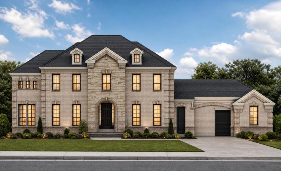 Representative exterior photo of a completed home built from the Hamptons by Grand Homes in Kings Crossing, Parker, TX (Image 24). Representative exterior photo of a completed home built from the Hamptons by Grand Homes in Kings Crossing, Parker, TX (Image 24).