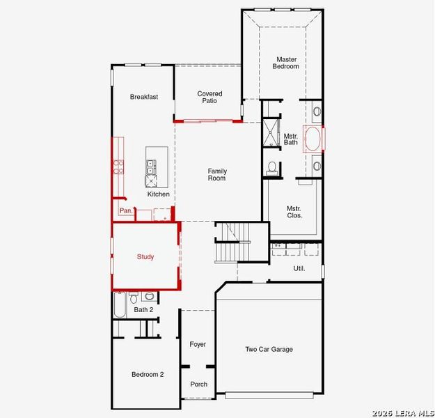 2D floor plan layout of this home in Nopal Valley, San Antonio, TX (Image 3).