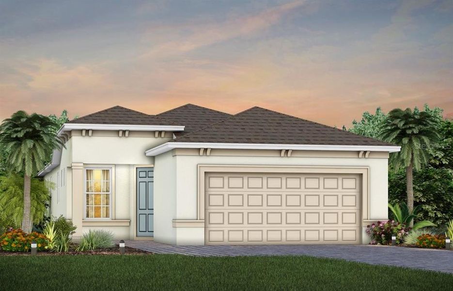 Front exterior of a new home in Del Webb Minneola, Minneola, FL, highlighting curb appeal (Image 1). Front exterior of a new home in Del Webb Minneola, Minneola, FL, highlighting curb appeal (Image 1).