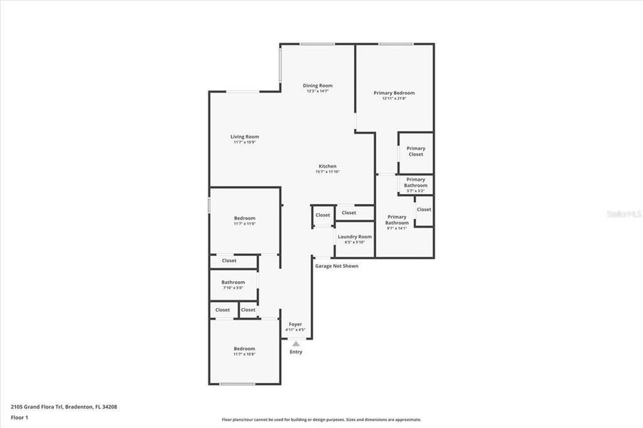 2D floor plan layout of this home in Glen Creek, Bradenton, FL (Image 3).