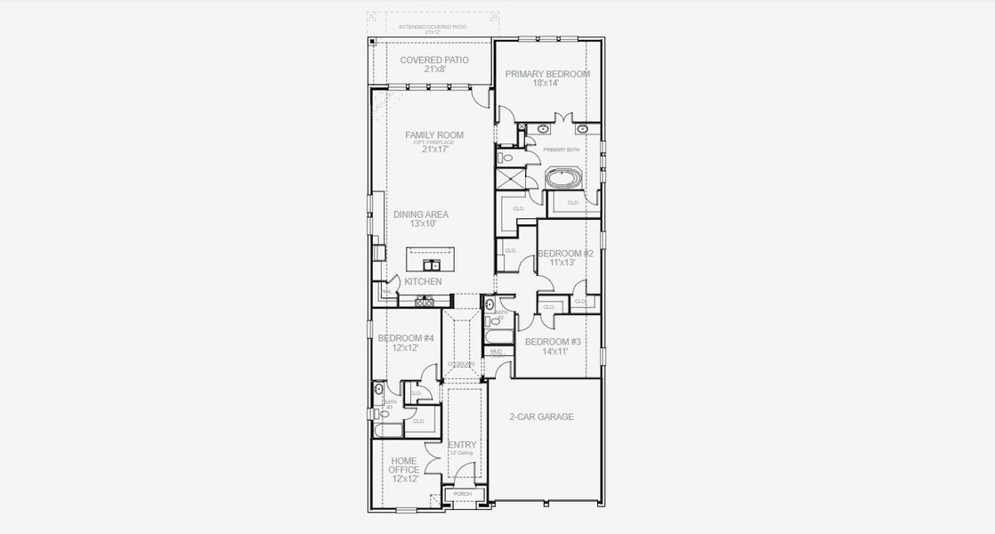 2D floor plan layout of this home in Kallison Ranch 50', San Antonio, TX (Image 5).