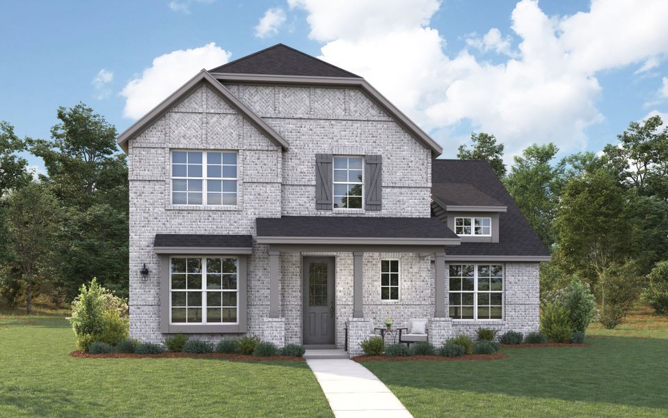 Representative exterior photo of a completed home built from the Granbury by Mattamy Homes in Bridges at Preston Crossings, Gunter, TX (Image 6). Representative exterior photo of a completed home built from the Granbury by Mattamy Homes in Bridges at Preston Crossings, Gunter, TX (Image 6).