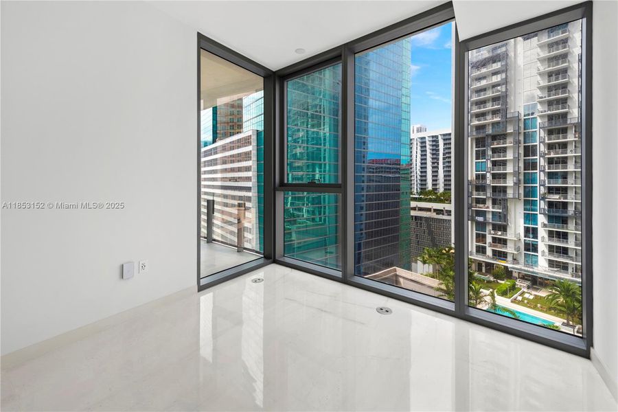 Exterior details and patio area of a home in Aston Martin Residences, Miami (Image 20).