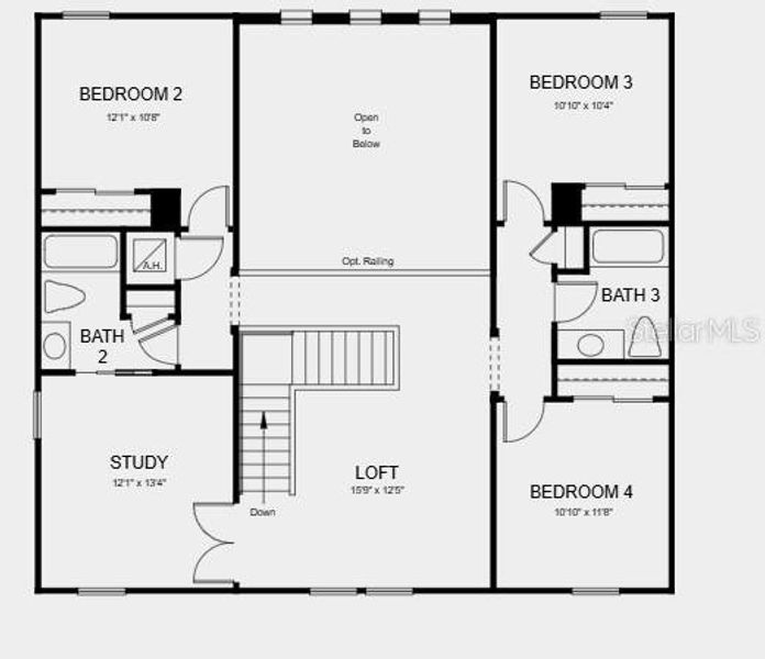 2D floor plan layout of this home in Palms at Coasterra, Palmetto, FL (Image 2).