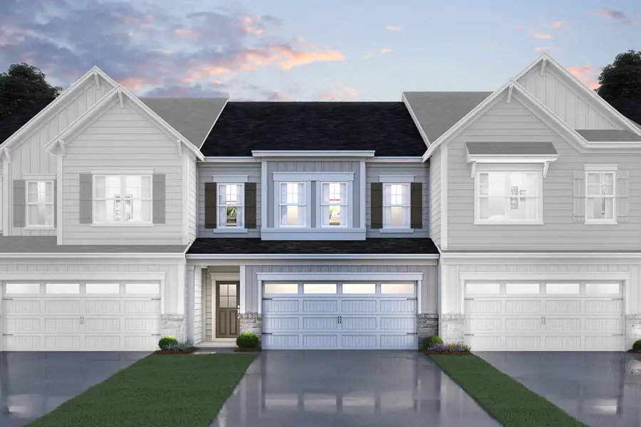 Representative exterior photo of a completed home built from the Addison by Beazer Homes in Friendship Village Townes, Apex, NC (Image 2). Representative exterior photo of a completed home built from the Addison by Beazer Homes in Friendship Village Townes, Apex, NC (Image 2).