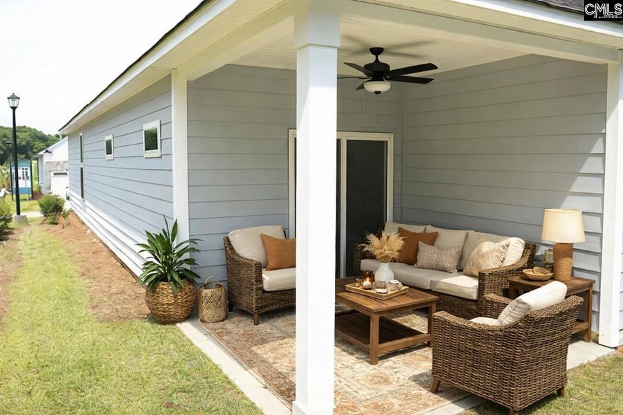Exterior details and patio area of a home in Bickley Station, Irmo (Image 27).