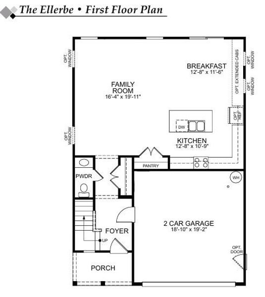2D floor plan layout of this home in Oakley Pointe, Moncks Corner, SC (Image 2).