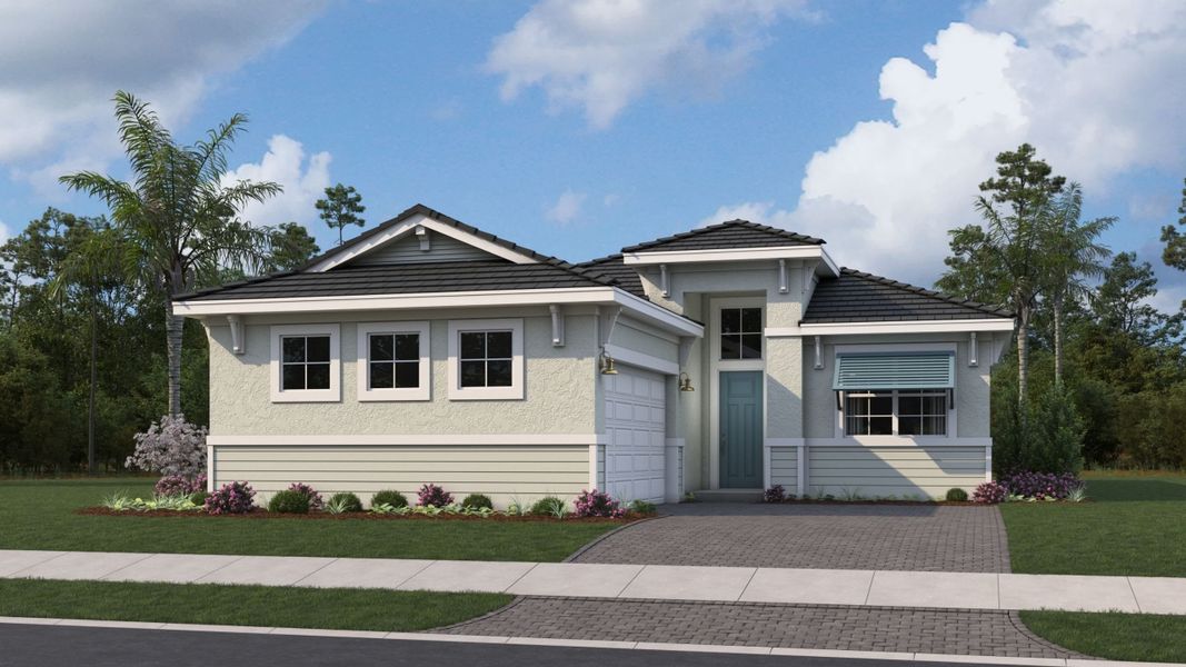 Representative exterior photo of a completed home built from the Leslie by Kolter Homes in Esprit at Avenir, Palm Beach Gardens, FL (Image 25). Representative exterior photo of a completed home built from the Leslie by Kolter Homes in Esprit at Avenir, Palm Beach Gardens, FL (Image 25).