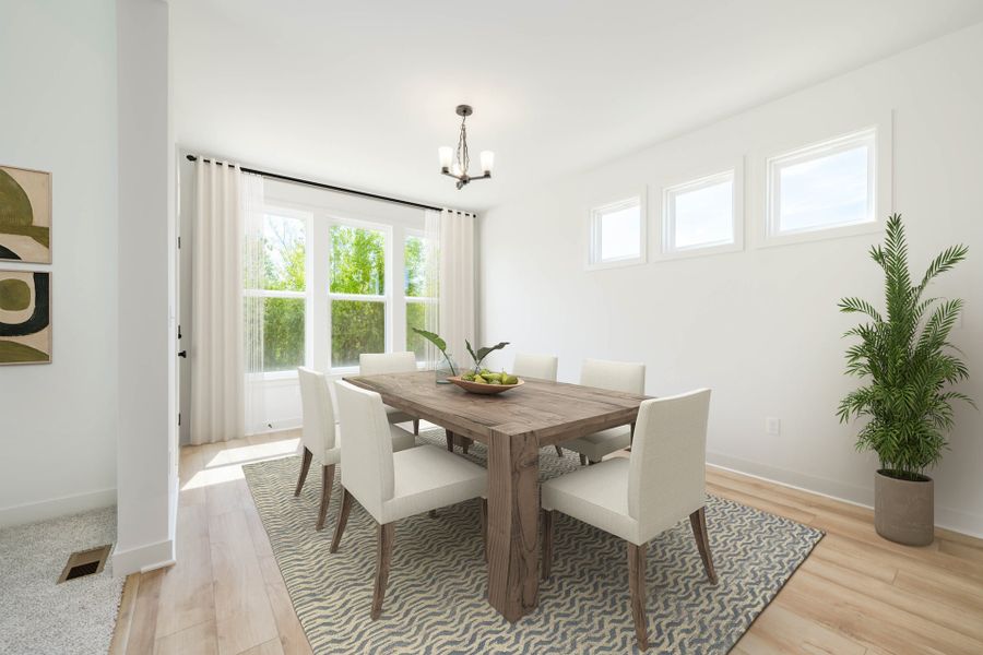 Representative furnished interior of a home built from the Rhodes by Fischer Homes in Twin Lakes, Hoschton (Image 5).