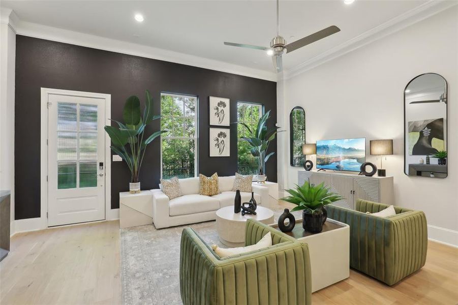 Image of model home with similar floorplan.