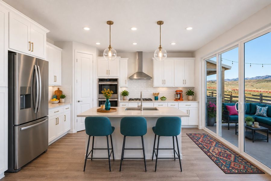 Furnished interior view inside a new home in Trailstone, Arvada (Image 7).