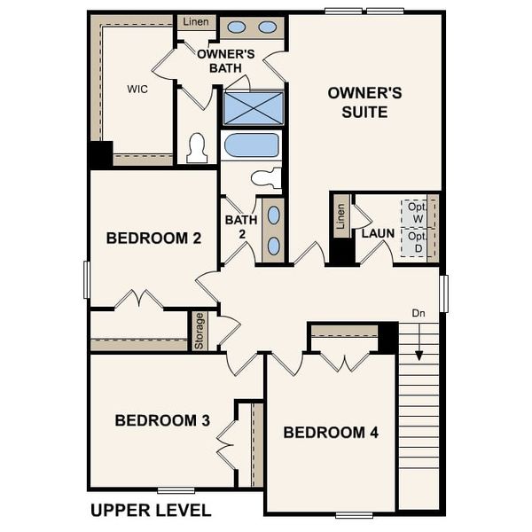 2D floor plan layout for the Rowan by Century Communities in Cedar Hollow, Hickory, NC (Image 5).