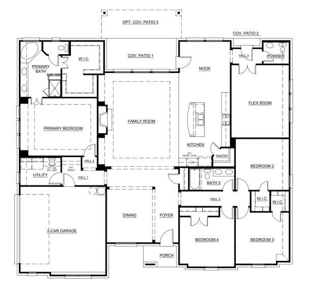 2D floor plan layout for the Concept 2862 by Landsea Homes in Mockingbird Hills, Joshua, TX (Image 3).