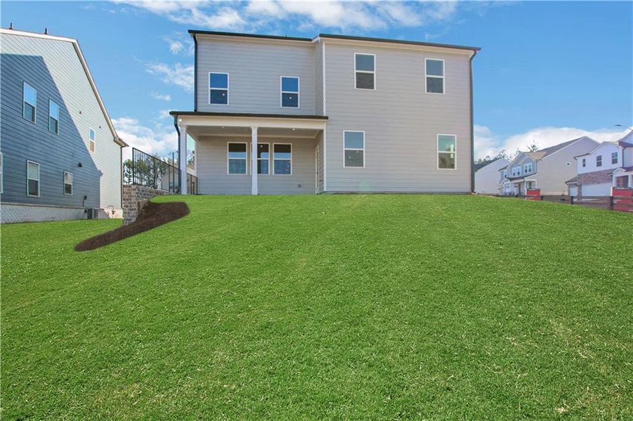 Exterior details and patio area of a home in Hillside Manor, Powder Springs (Image 3).