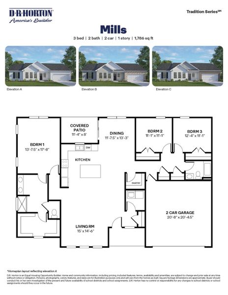 2D floor plan layout of this home in Tyler - Home on the Lake, New Bern, NC (Image 3).