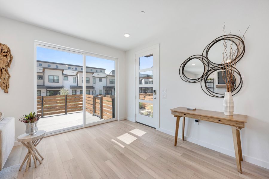 Furnished interior view inside a new home in Willow Grove Townhomes, Melissa (Image 5).