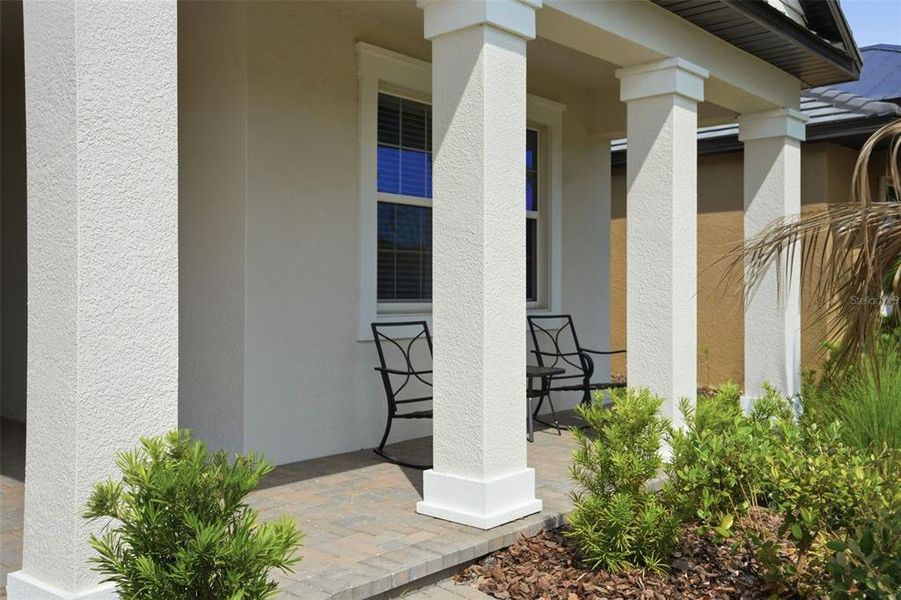 Exterior details and patio area of a home in Mirada Active Adult, San Antonio (Image 3).
