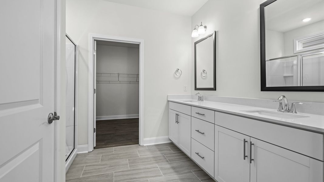 Furnished interior view inside a new home in The Villas at Kinsley, Jamestown (Image 8).