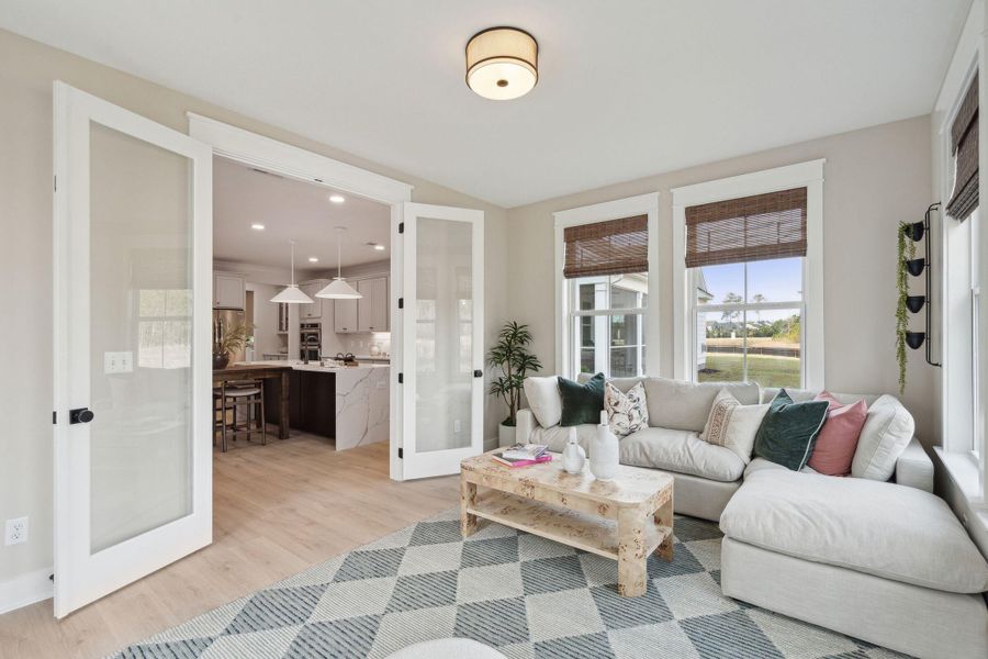 Furnished interior view inside a new home in Tidewater at Lakes of Cane Bay, Summerville (Image 36).