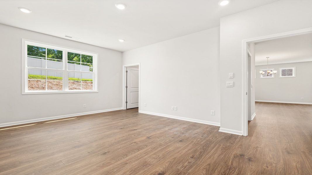 Spacious, unfurnished interior of a new home in The Villas at Kinsley, Jamestown (Image 16). Spacious, unfurnished interior of a new home in The Villas at Kinsley, Jamestown (Image 16).