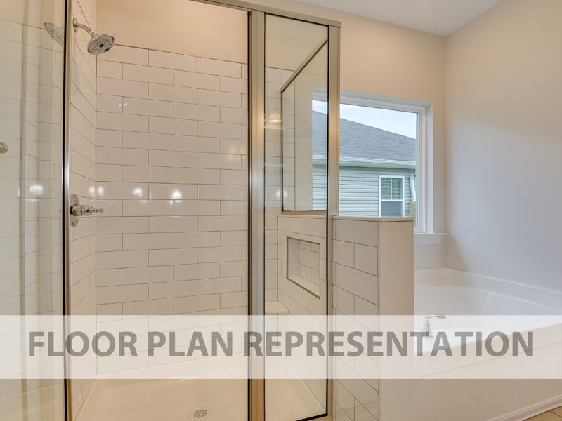 Primary Bathroom Floor Plan Representation for the 1800 Plan by Ivey Homes Primary Bathroom Floor Plan Representation for the 1800 Plan by Ivey Homes