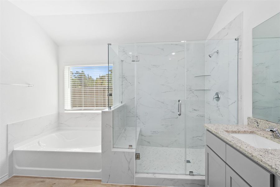 Separate shower and Soaking Tub